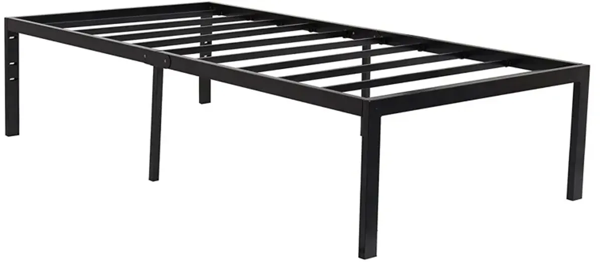 Sturdy High Black Metal Platform Bed Frame with Heavy Duty Support