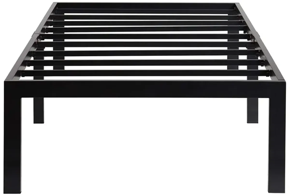 Sturdy High Black Metal Platform Bed Frame with Heavy Duty Support