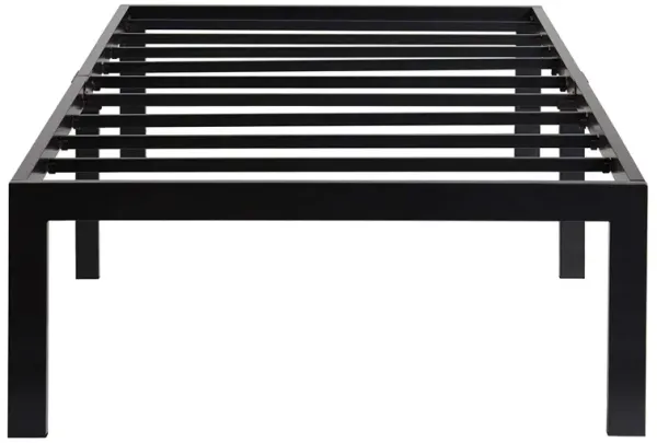 Sturdy High Black Metal Platform Bed Frame with Heavy Duty Support
