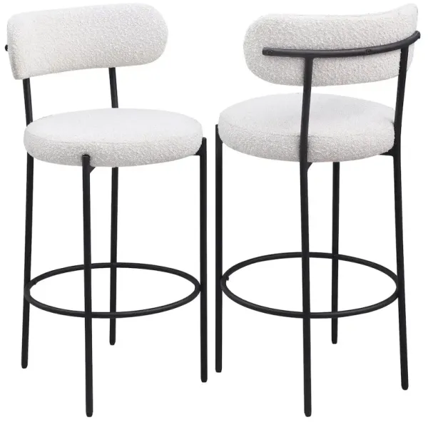 Viola Boucle Upholstered Bar Chair Cream (Set of 2)