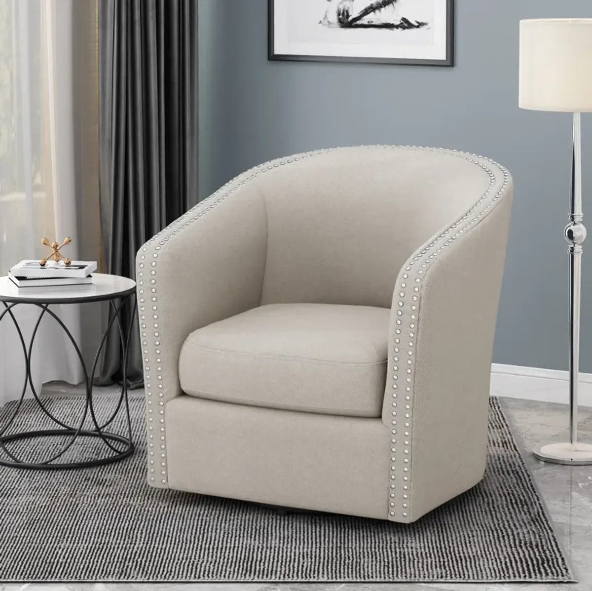 Merax Line Fabric Swivel Accent Chair