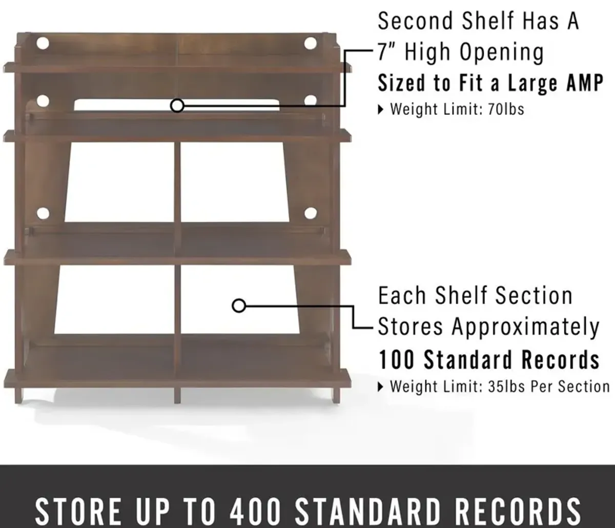 Crosley Brands Soho Record Storage Console Mahogany - Turntable Stand