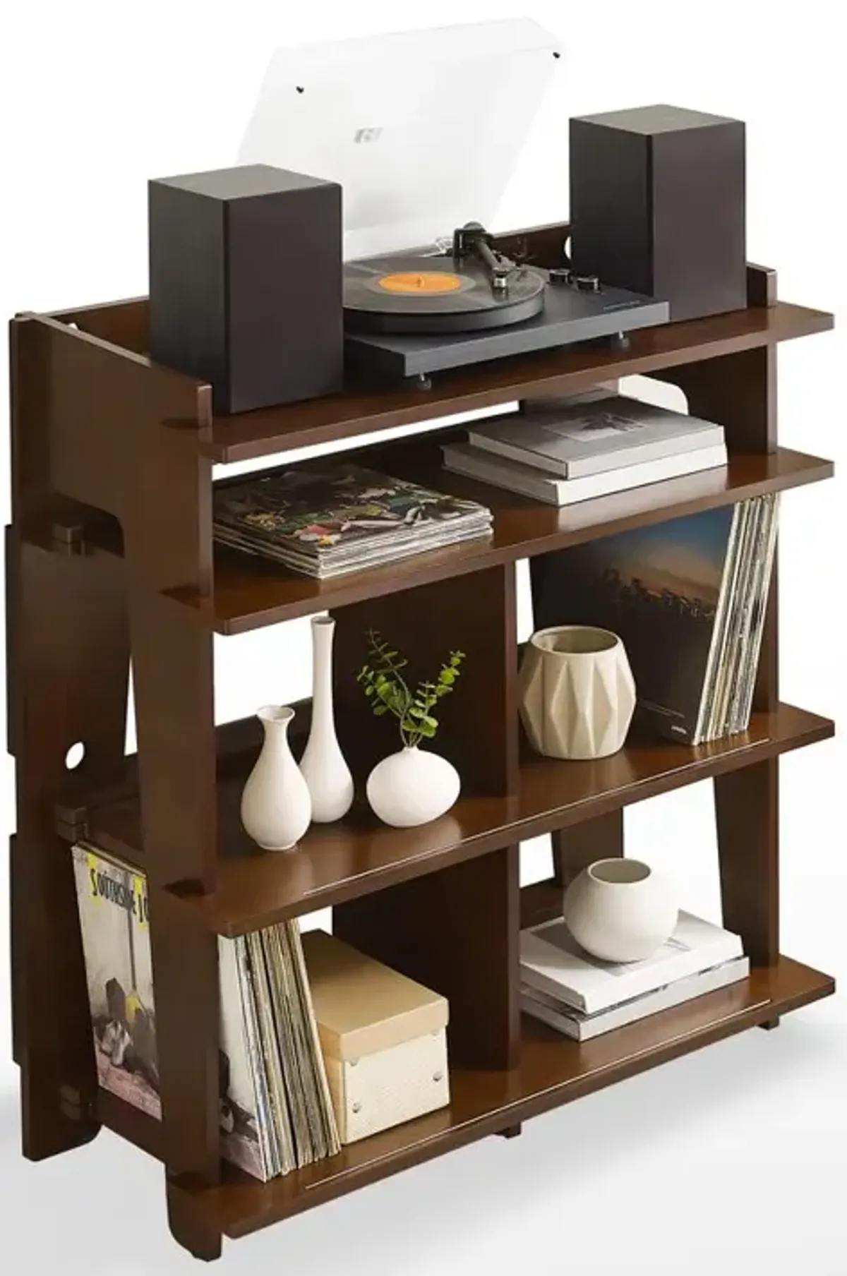 Crosley Brands Soho Record Storage Console Mahogany - Turntable Stand