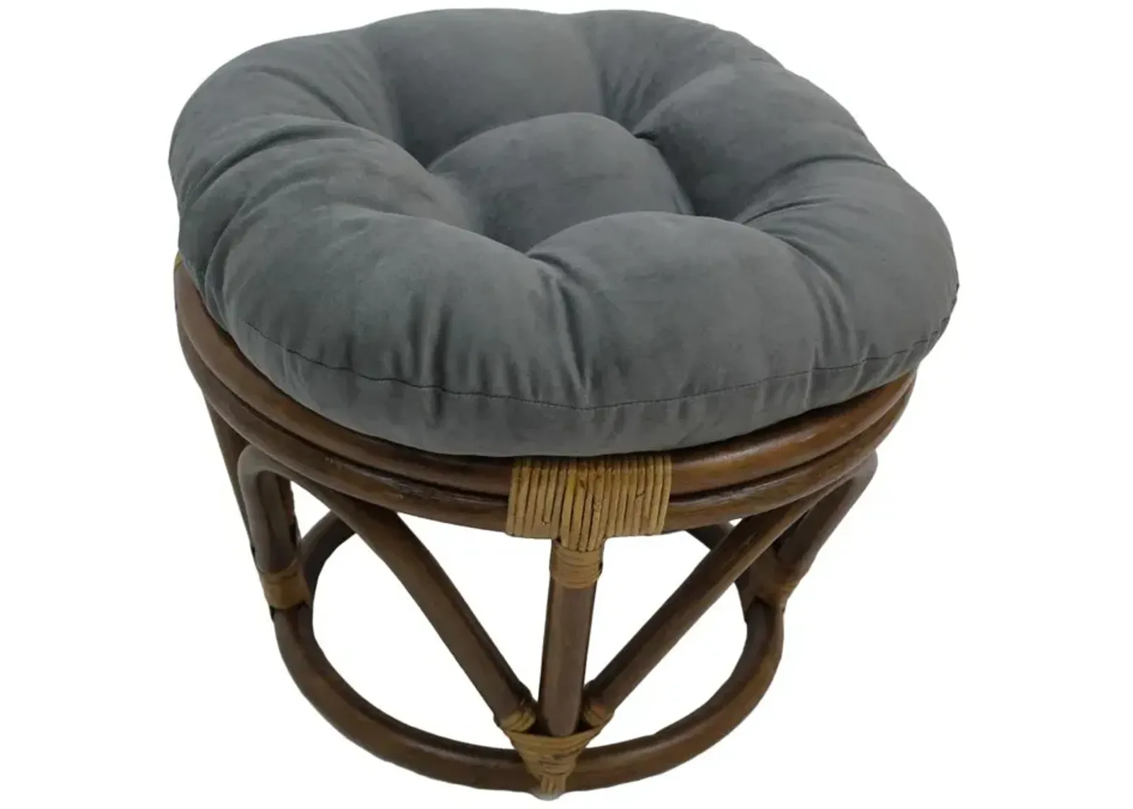 International Caravan Rattan Ottoman with Micro Suede Cushion