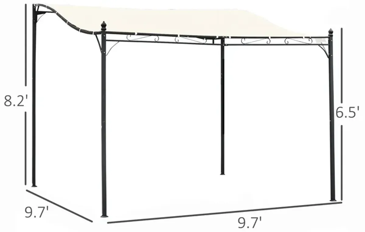 Ivory Backyard Retreat: 10x10 Weather-Resistant Metal Pergola Gazebo