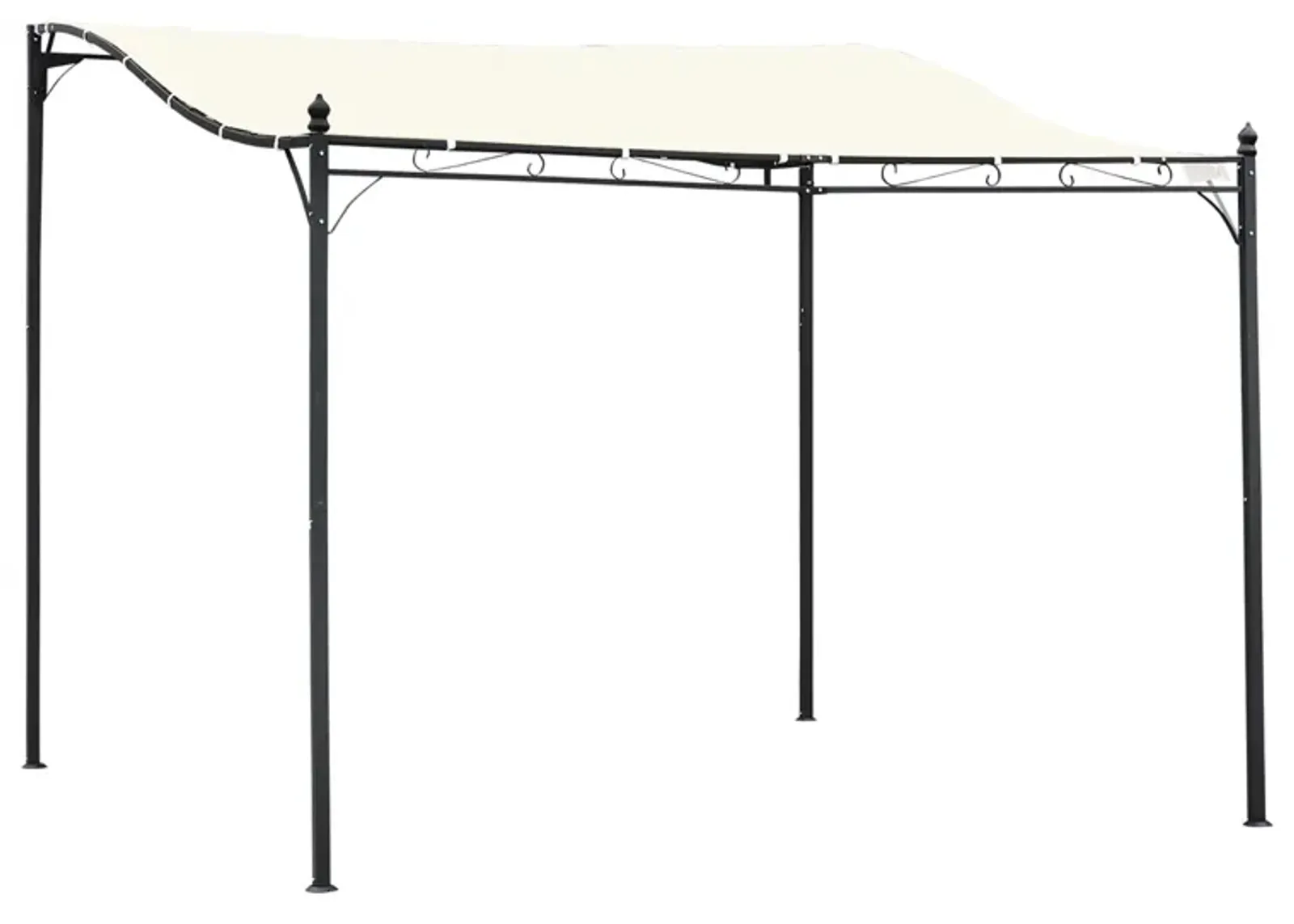 Ivory Backyard Retreat: 10x10 Weather-Resistant Metal Pergola Gazebo