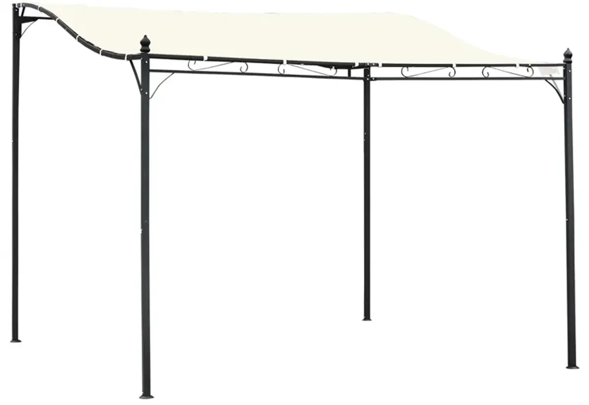 Ivory Backyard Retreat: 10x10 Weather-Resistant Metal Pergola Gazebo