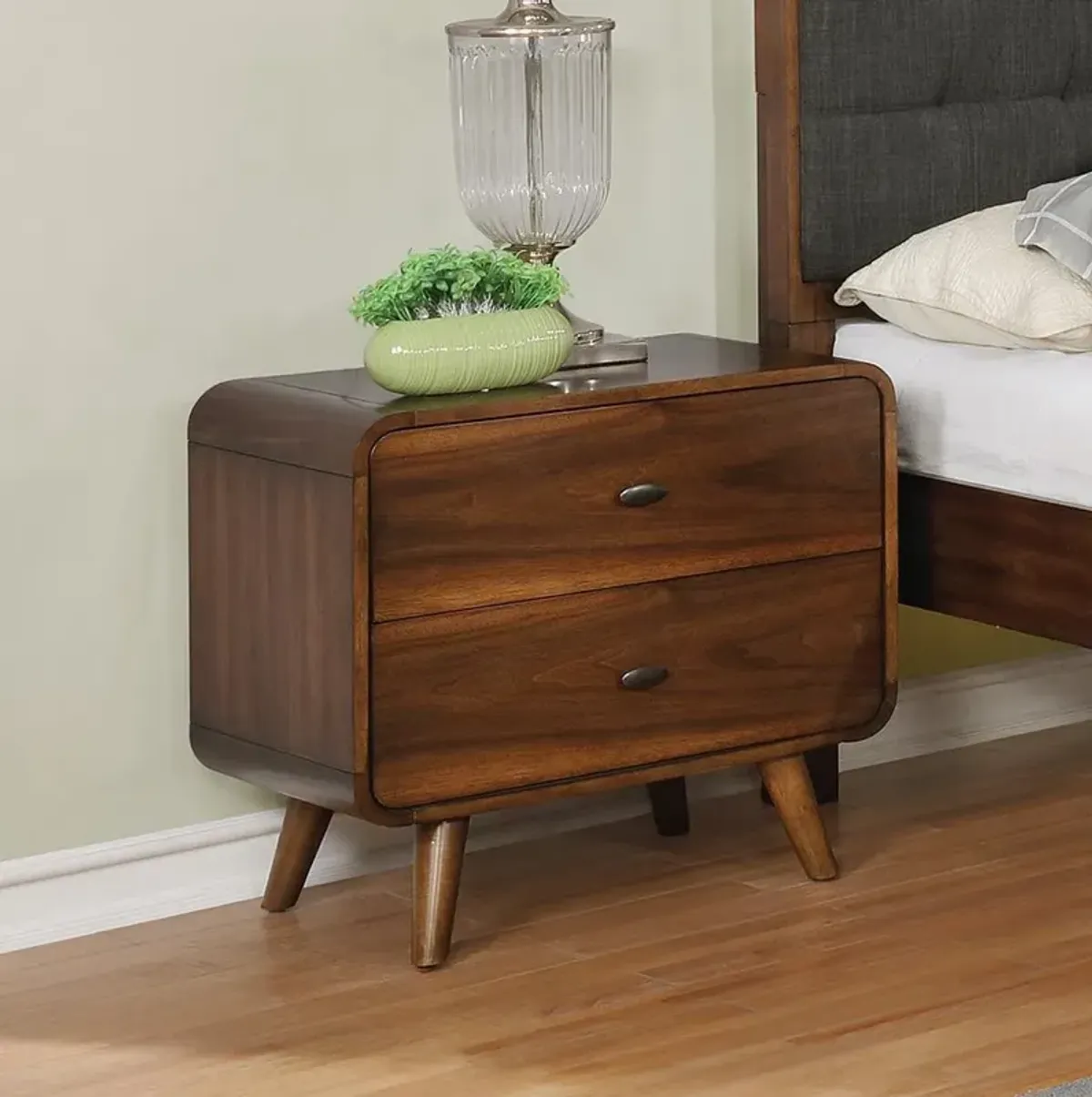 Robyn 2-drawer Nightstand Dark Walnut