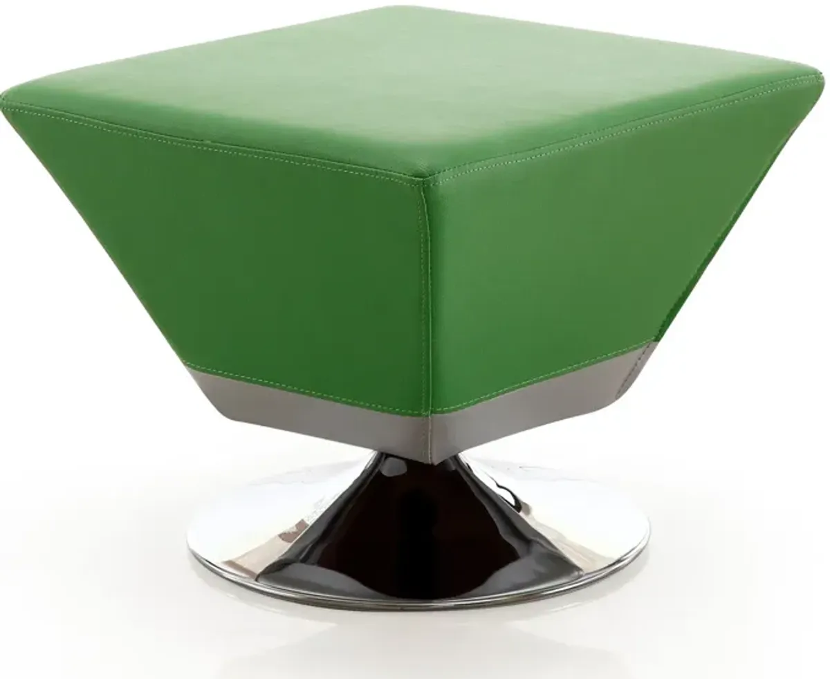 Diamond Green Swivel Ottoman