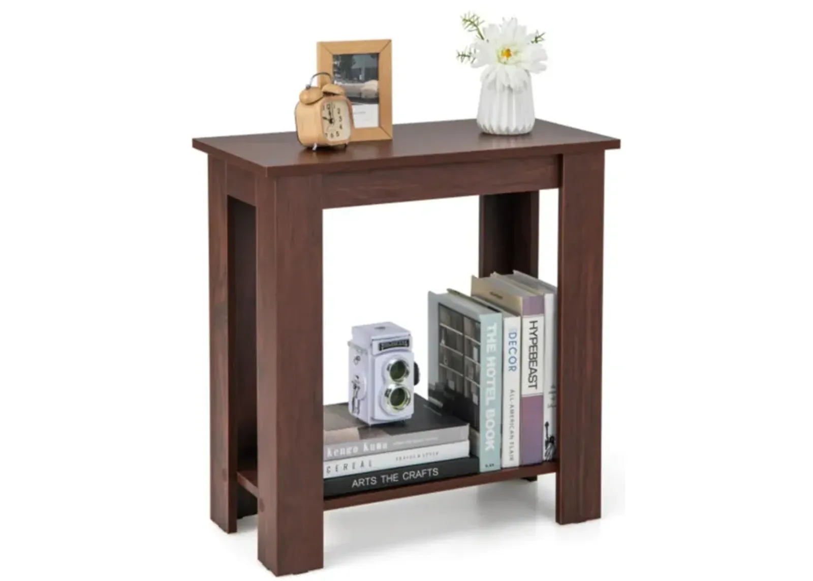 Hivvago 2-Tier Modern Compact End Table with Storage Shelf