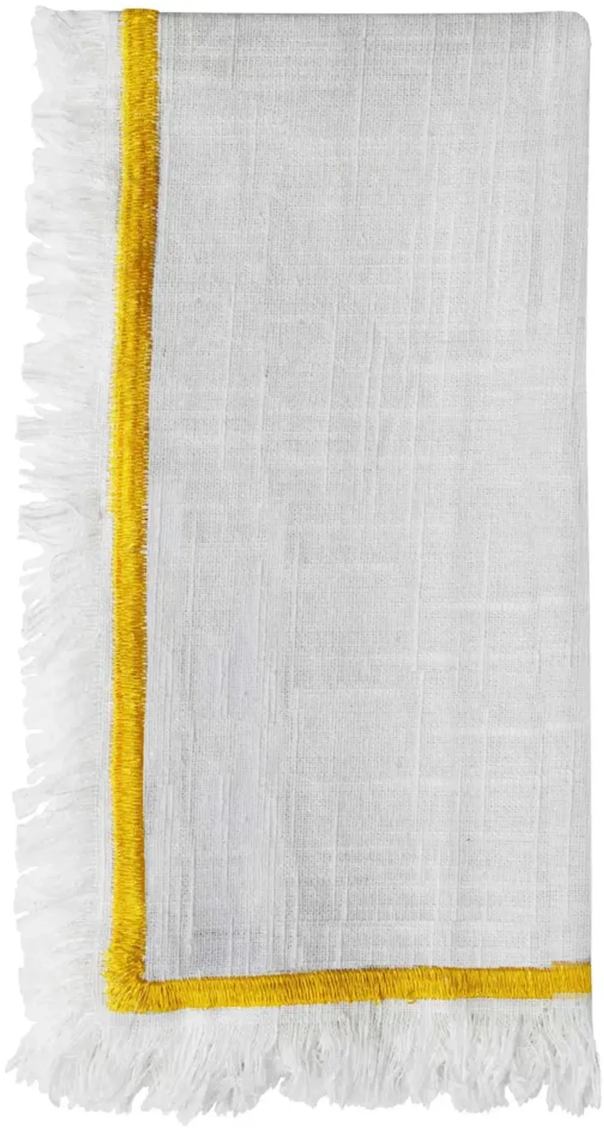20" Table Cloth Napkins Set of 4 with Yellow Embroiderey