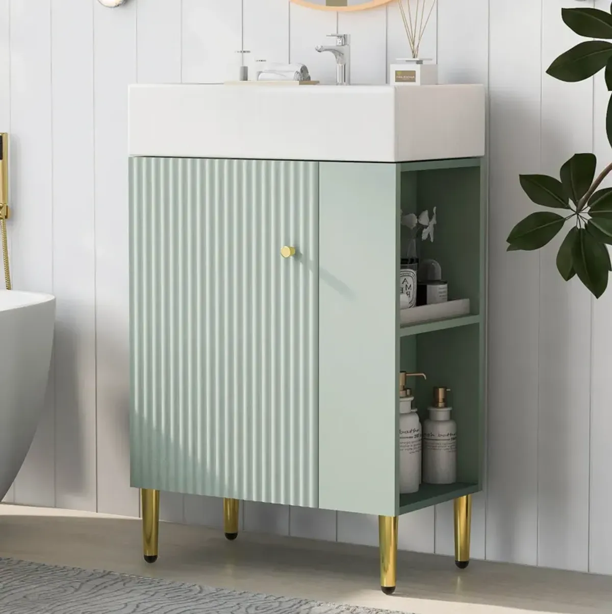 Merax Bathroom Vanity Cabinet with Right Side Storage