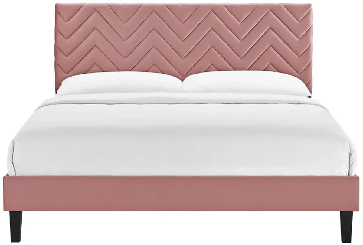 Modway - Leah Chevron Tufted Performance Velvet King Platform Bed