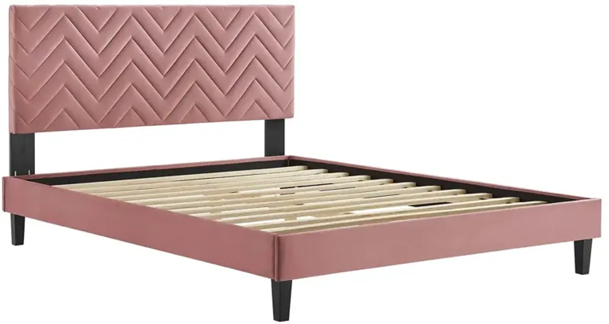 Modway - Leah Chevron Tufted Performance Velvet King Platform Bed