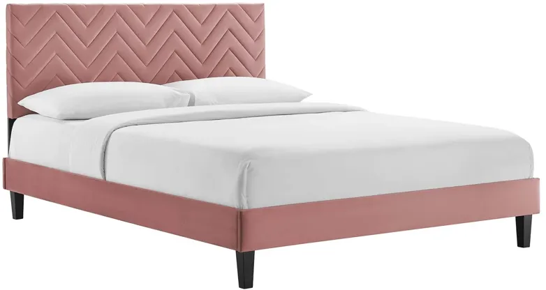 Modway - Leah Chevron Tufted Performance Velvet King Platform Bed