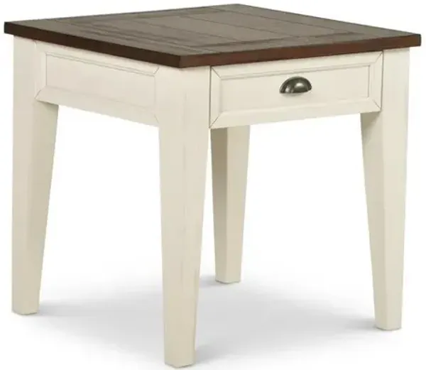 Cayla End Table Dark Oak/White