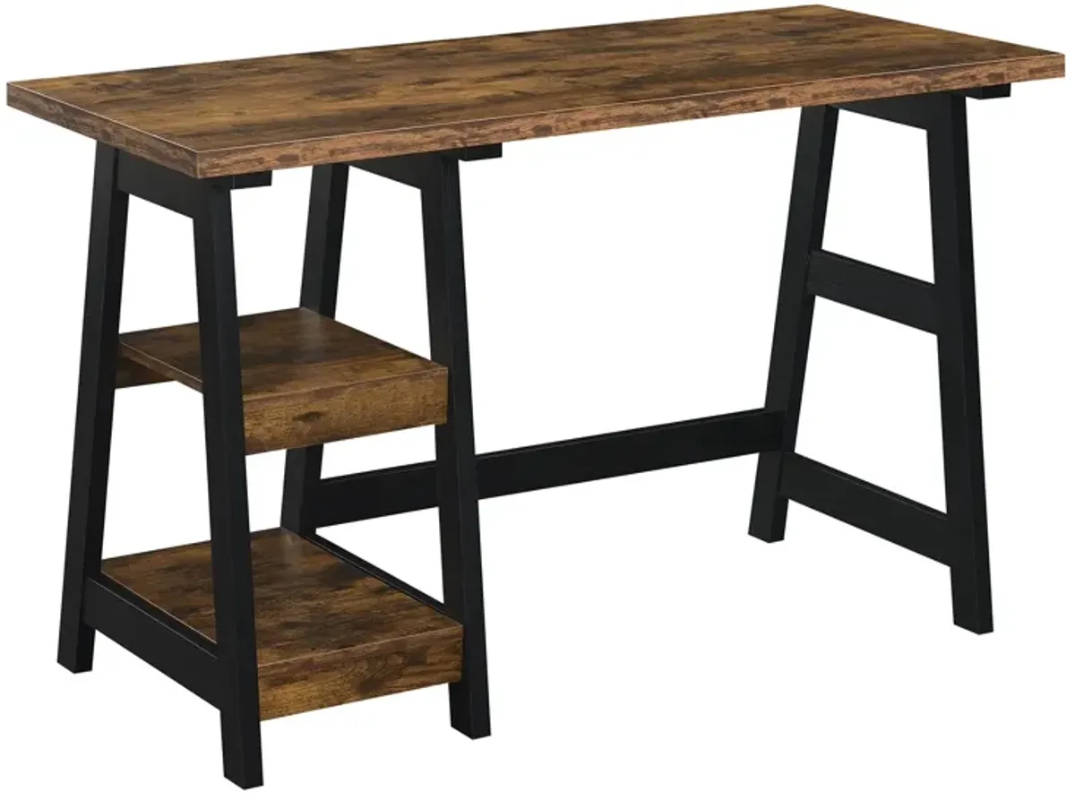 Convenience Concepts Designs2Go Trestle Desk with Shelves