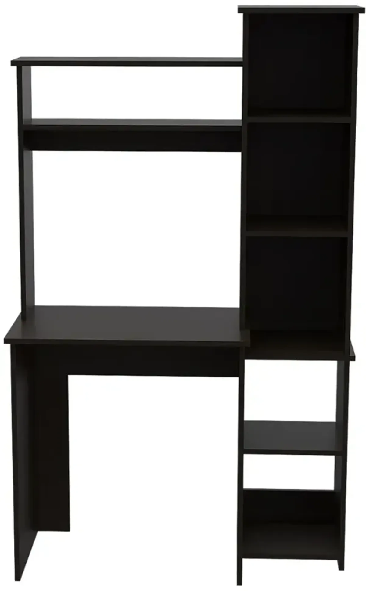 Marston 6-Shelf Writing Desk With Built-In Bookcase Wengue