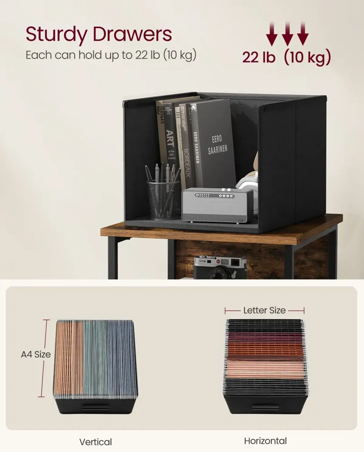 3-Drawer File Cabinet for Efficient Office Storage and Organization