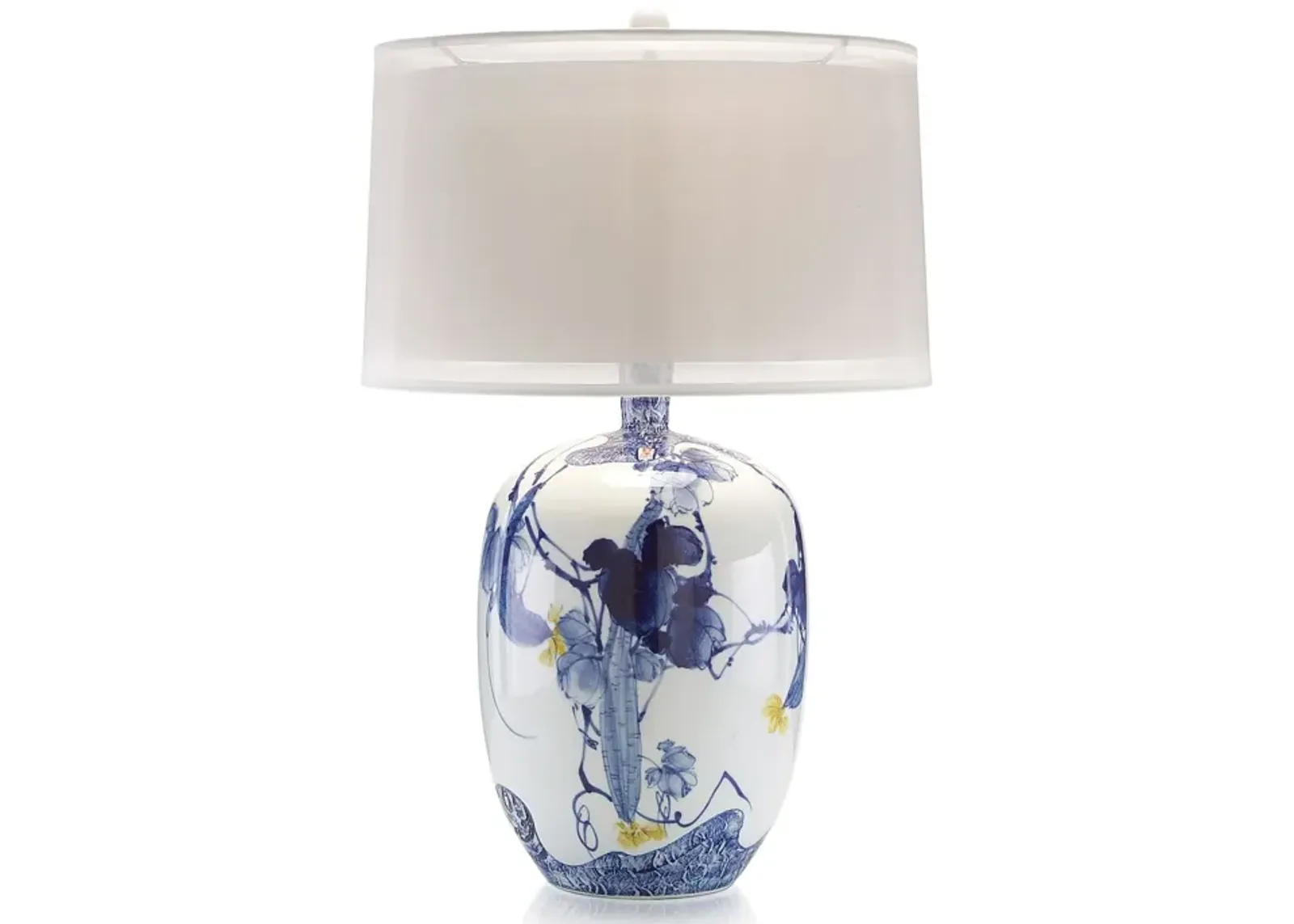 Blue Asian Gardens Table Lamp