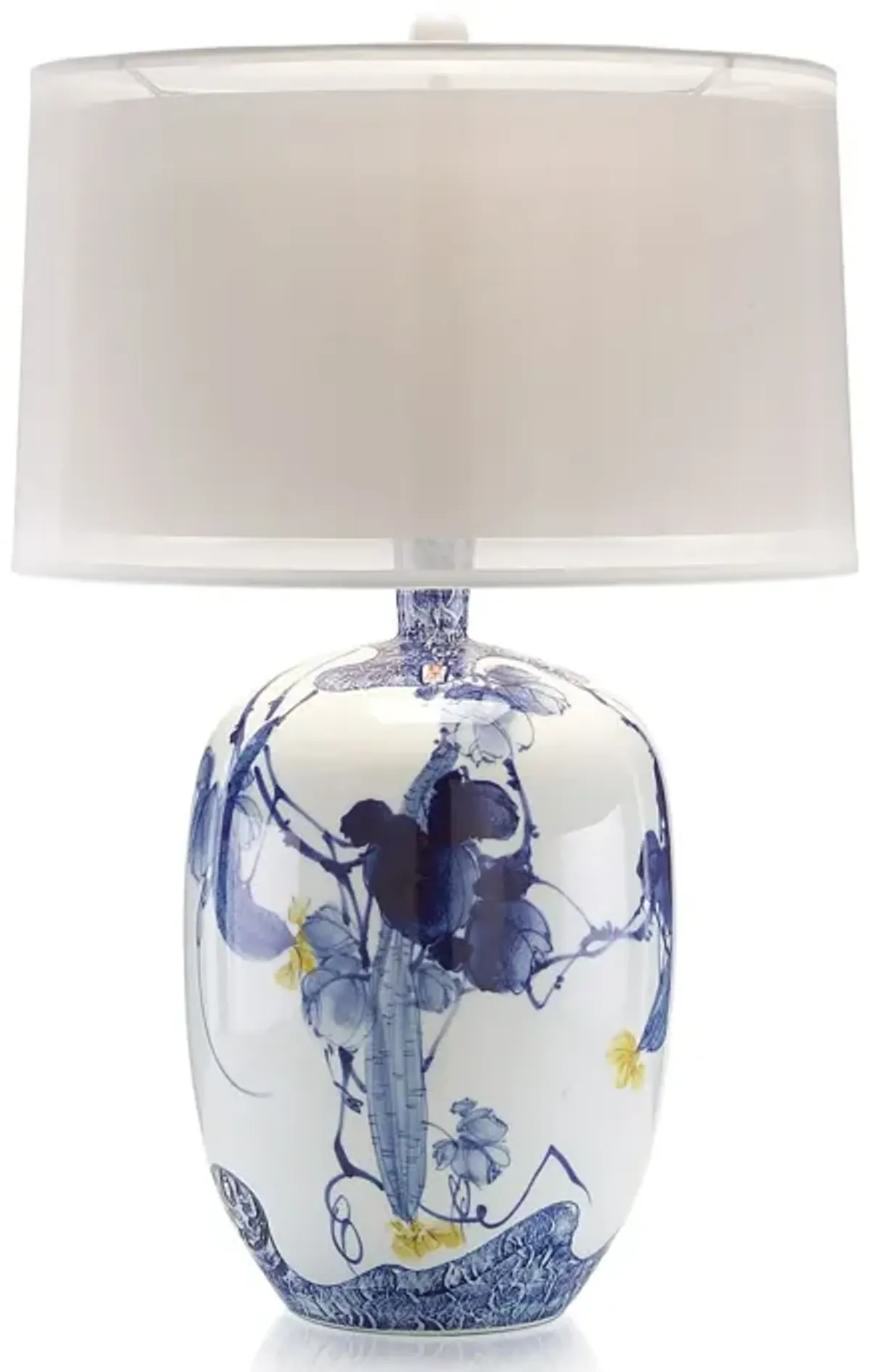 Blue Asian Gardens Table Lamp