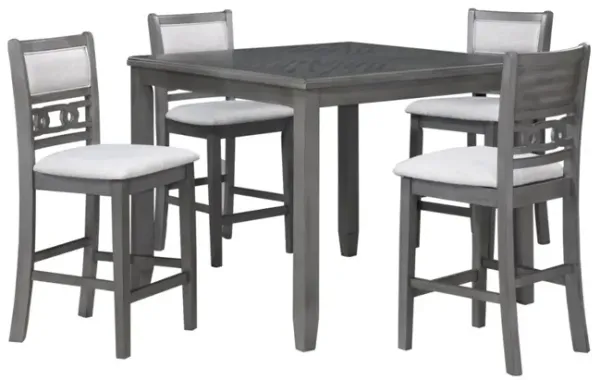 New Classic Furniture Furniture Gia 5-Piece Transitional Wood Counter Set in Gray
