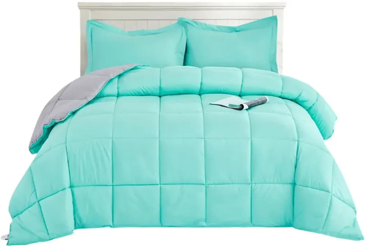 Microfiber 3-Piece Reversible Comforter Set – Traditional Soft Bedding for All Seasons