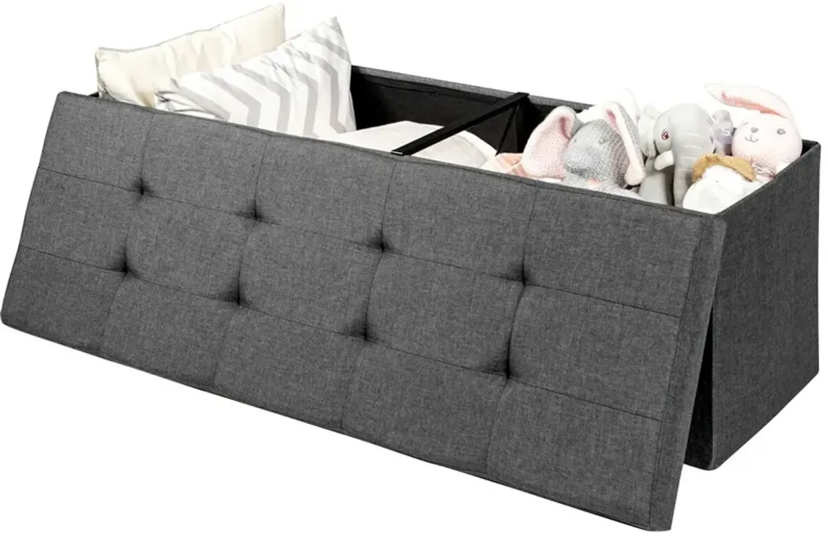 Fabric Folding Storage with Divider Bed End Bench