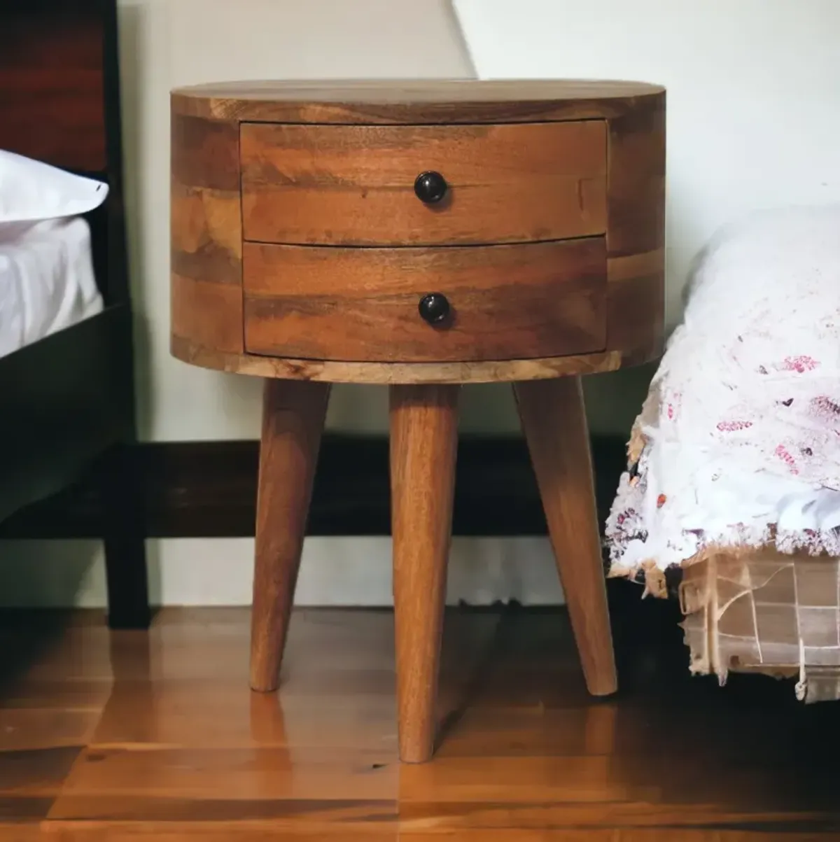 Odyssey Oak-ish Tripod Nightstand