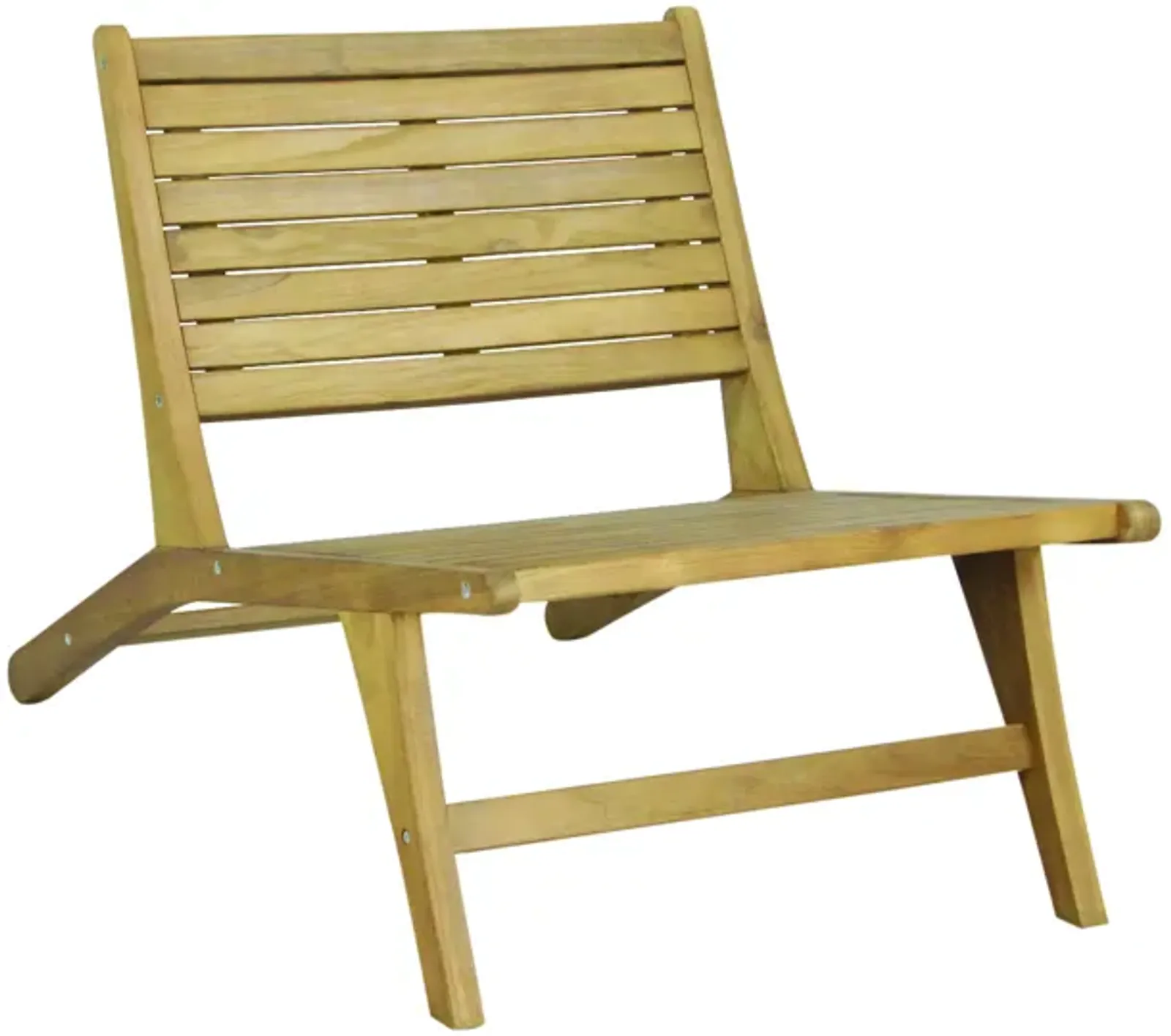 Leo Mid-Century Modern Wood Armless Outdoor Patio Chair