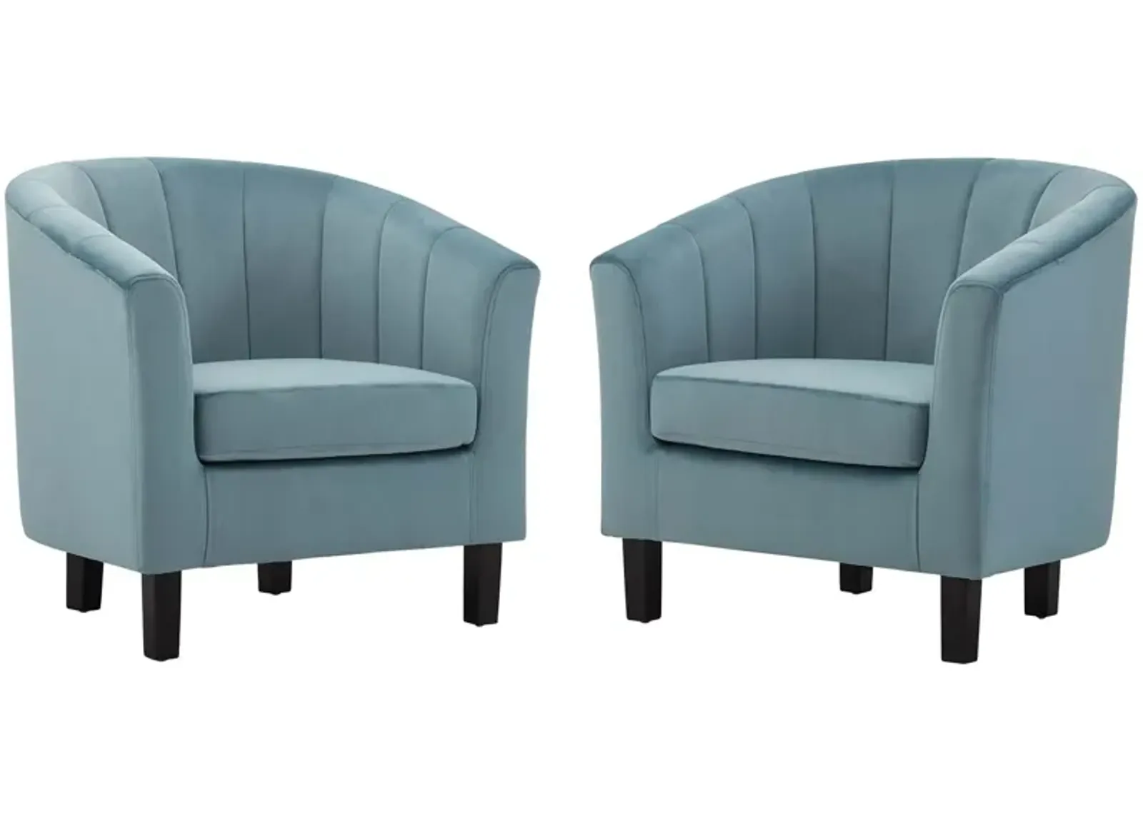 Prospect Channel Tufted Performance Velvet Armchair Set of 2