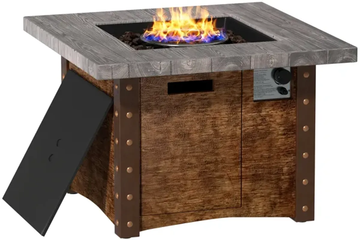 34.5 inch  Propane Fire Pit Table with 50000 BTU Auto-Ignition Propane Gas Firepit with Waterproof Cover