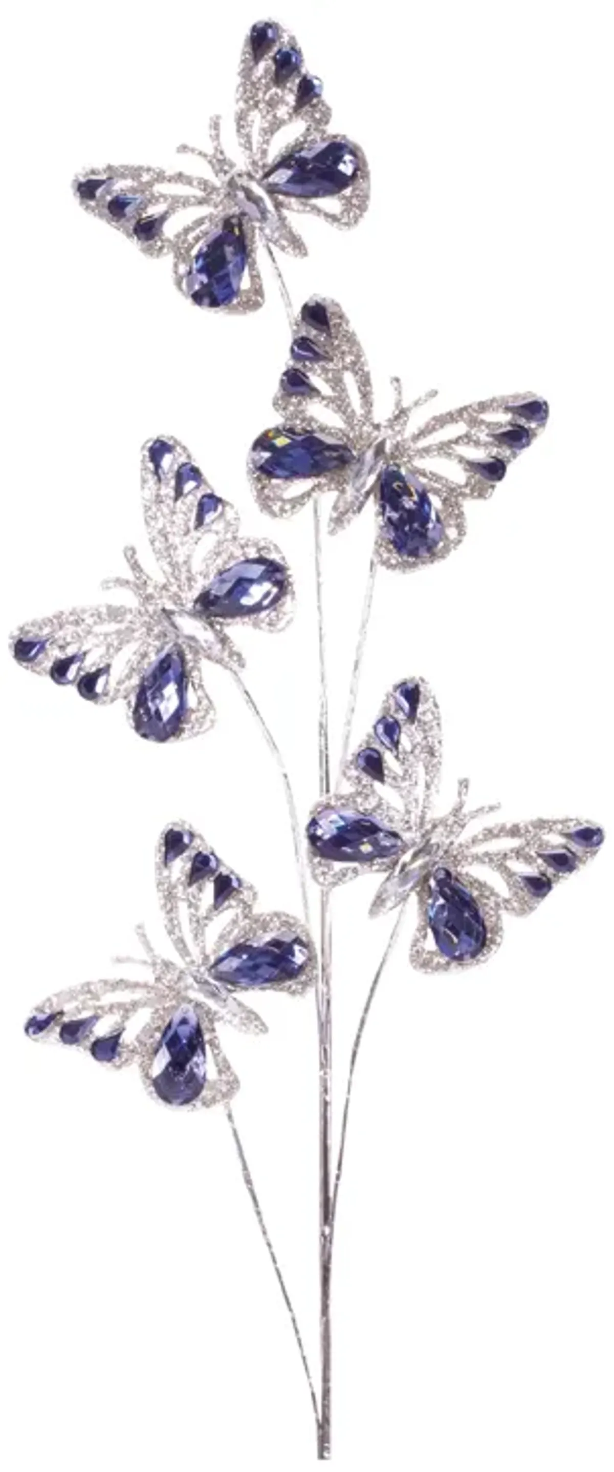 Set of 2 Decorative Butterfly Sprays with Sparkling Details for Festive Styling