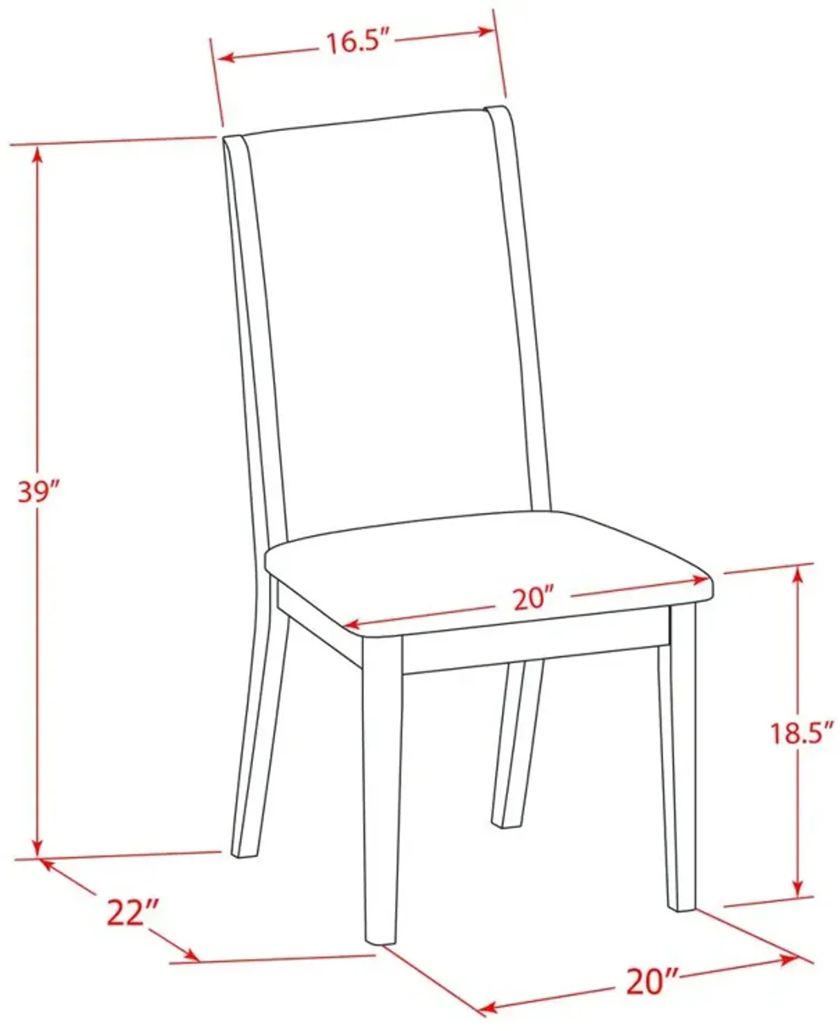 East West Furniture Parson Chairs-, LAP0T15