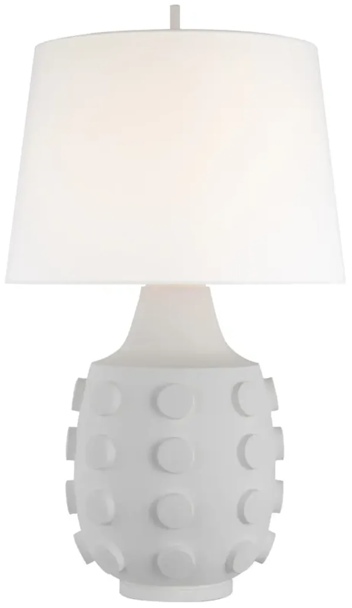 Orly Large Table Lamp in Plaster White with Linen Shade