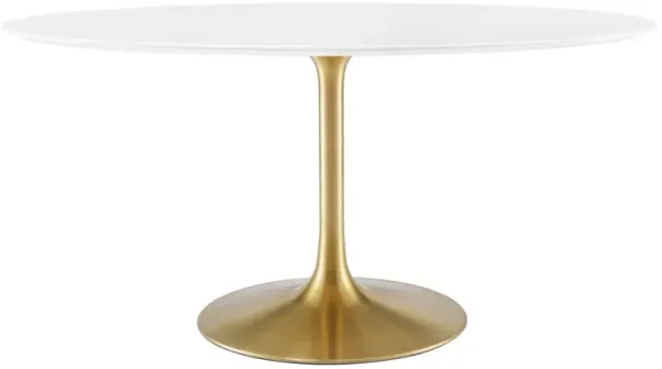 Modway - Lippa 60" Oval Wood Dining Table Gold White