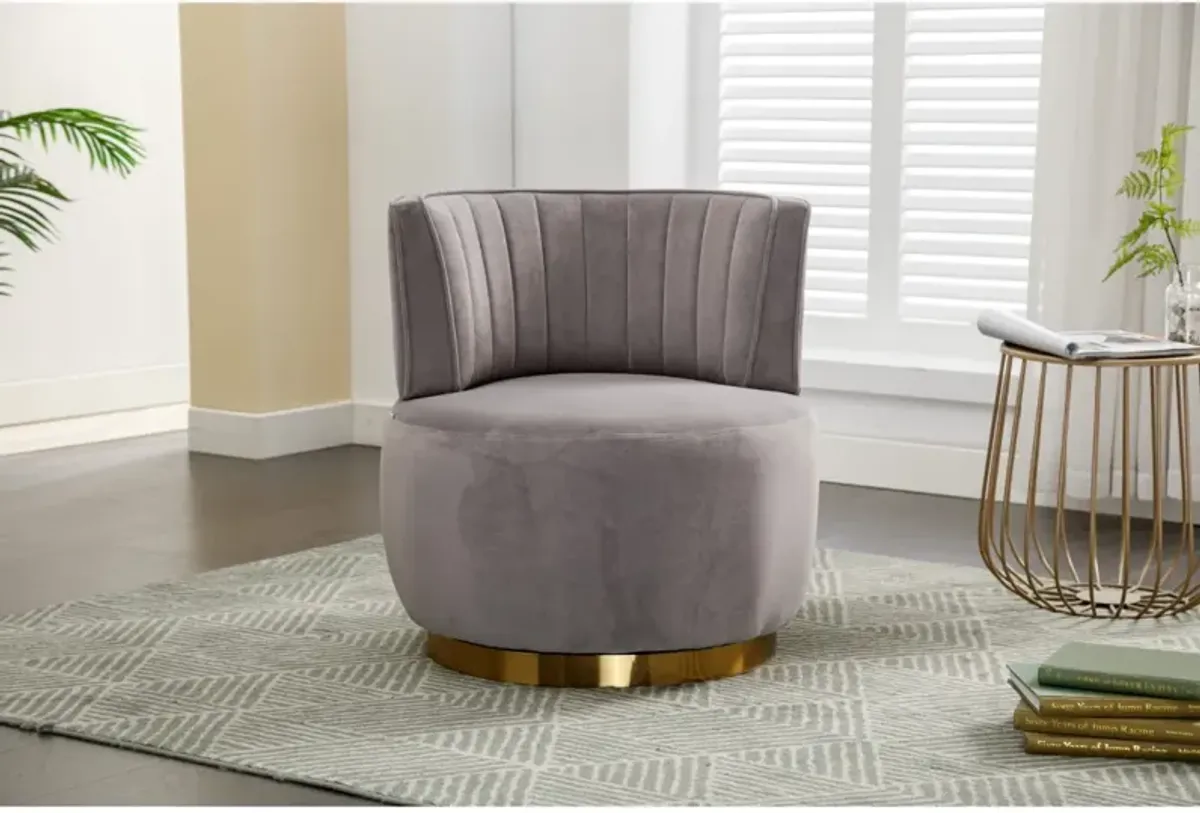 Velvet Swivel Barrel Chairs for Living Room or Office