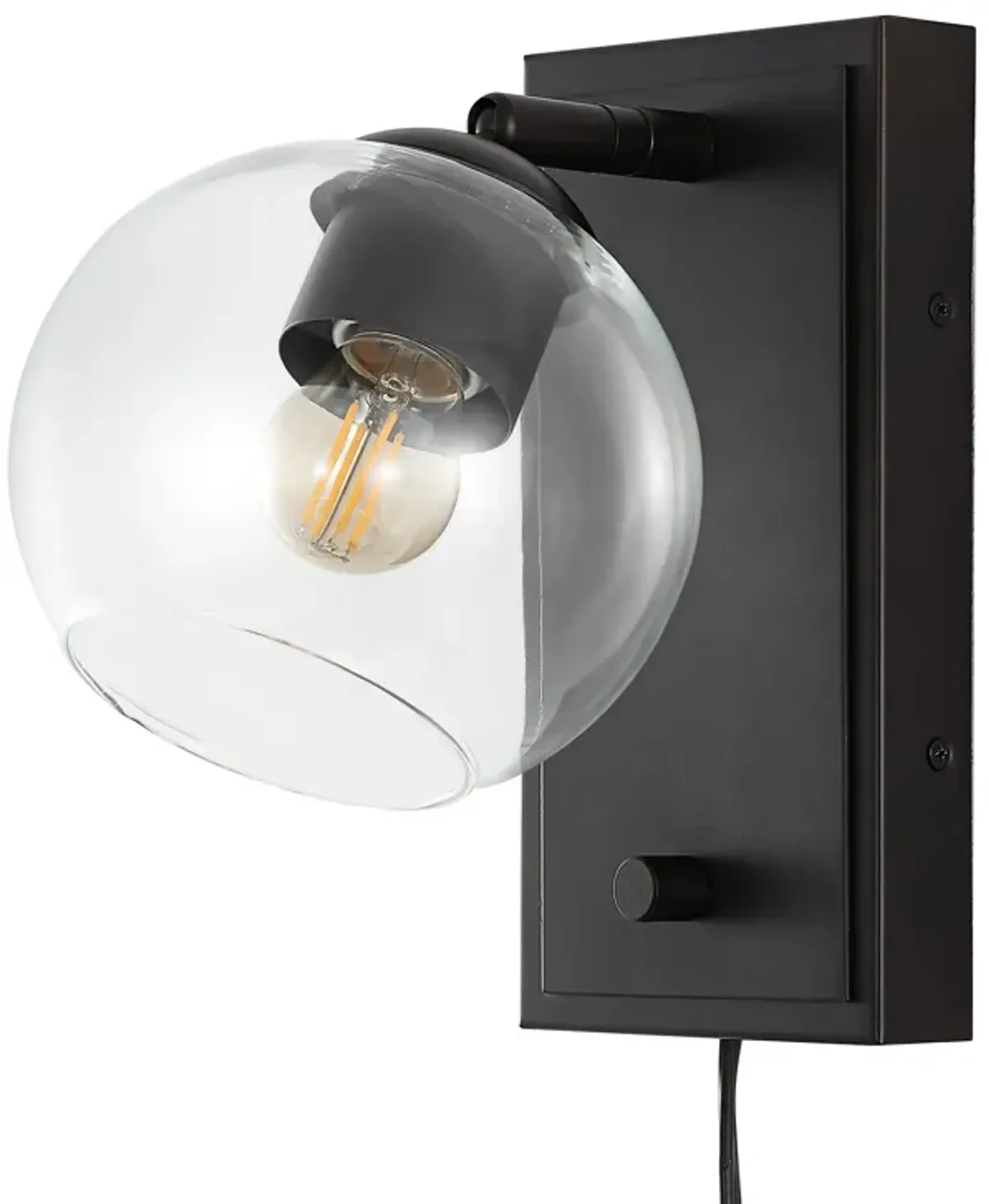 Hugo Minimalist Modern Plug In Or Hardwired Adjustable Iron LED Wall Sconce with Rotary Dimmer