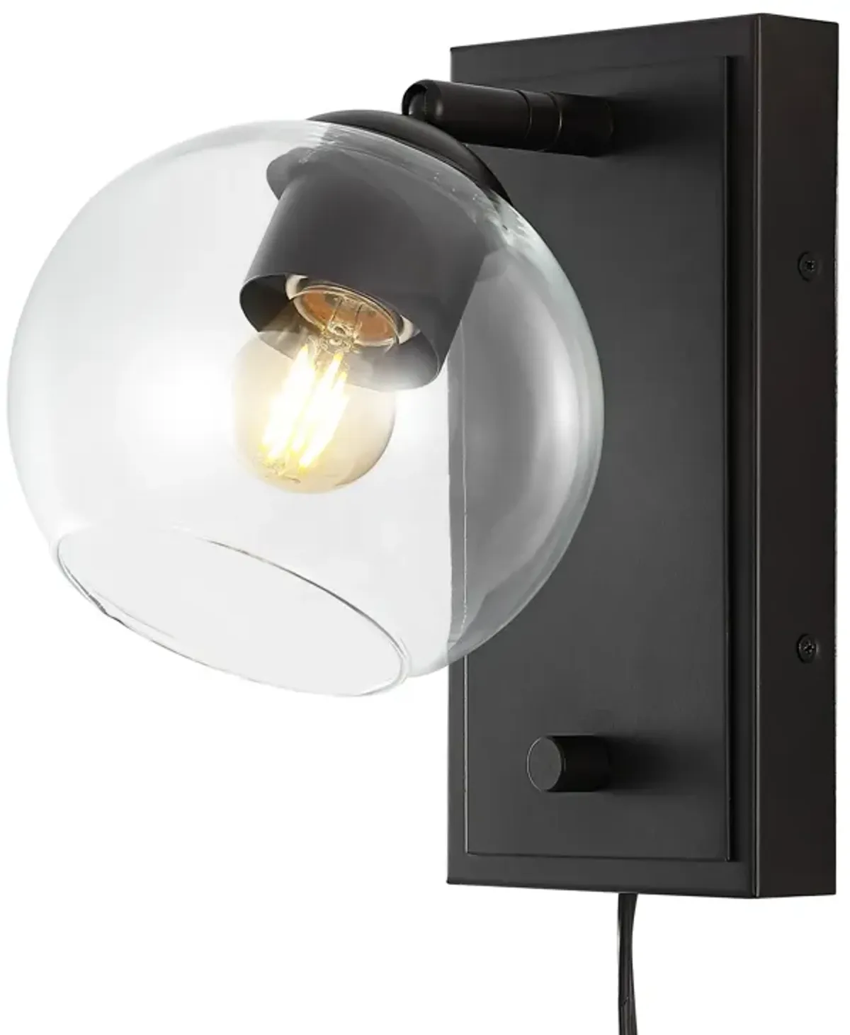 Hugo Minimalist Modern Plug In Or Hardwired Adjustable Iron LED Wall Sconce with Rotary Dimmer