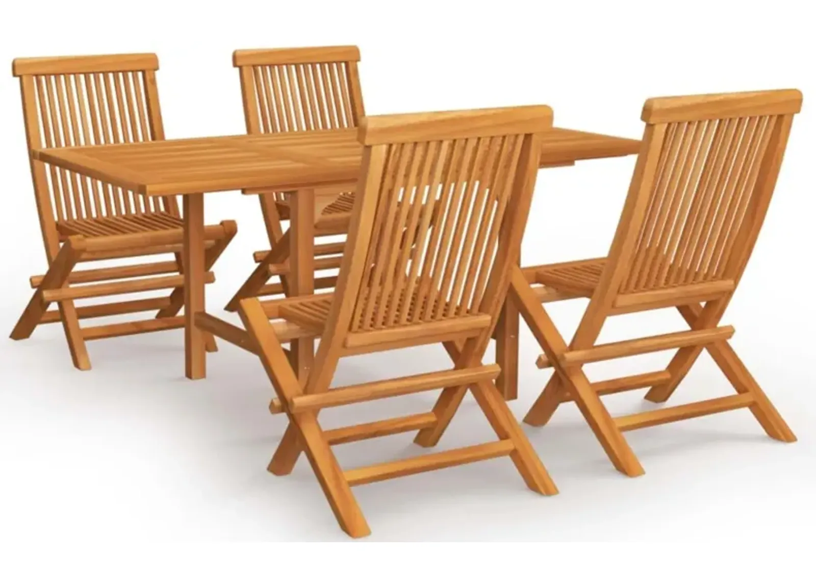 vidaXL 5 Piece Garden Dining Set Solid Teak Wood