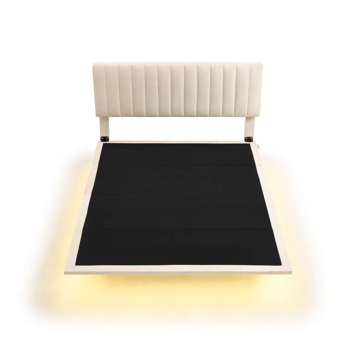 Merax Modern Velvet  Platform Bed with Sensor Light