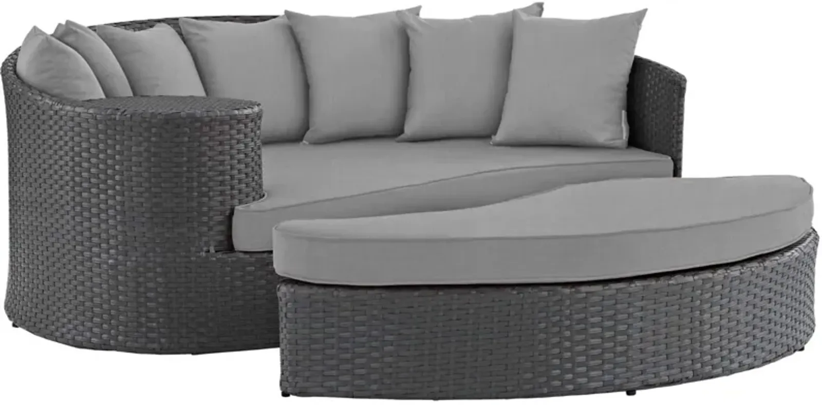 Sojourn Outdoor Patio Furniture Collection - Sectional Sofa Daybed with Sunbrella Cushions, Synthetic Rattan Weave, UV Protection, and Aluminum Frame