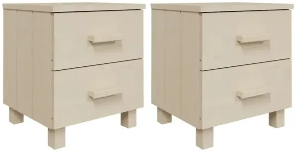 Bedside Cabinets HAMAR 2 pcs Honey Brown 15.7"x13.8"x17.5" Solid Wood
