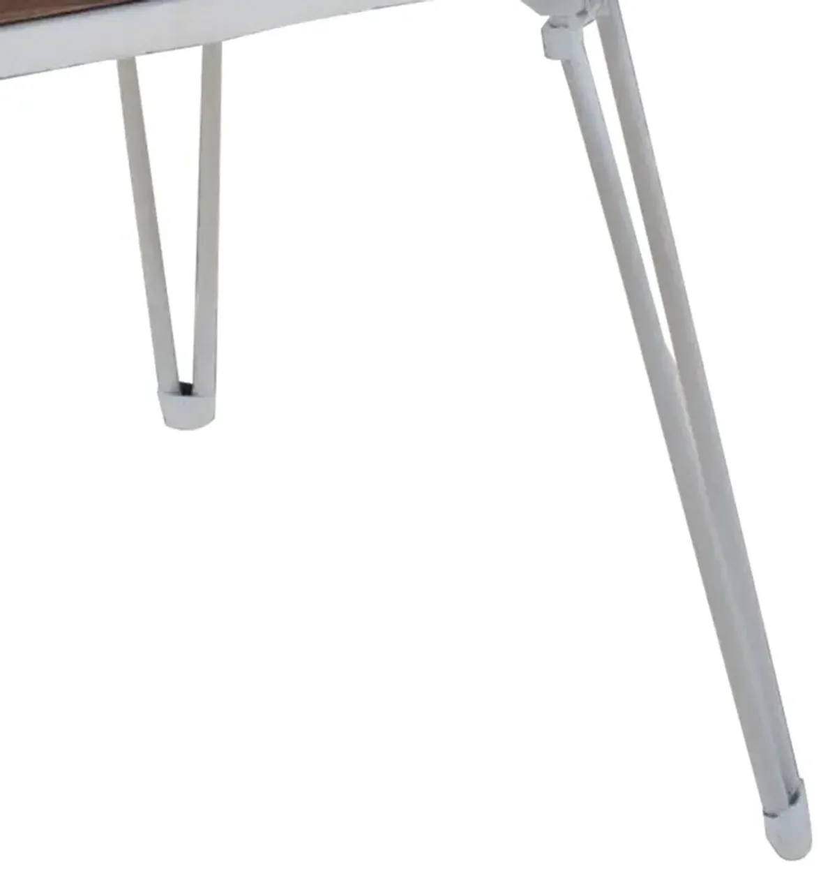 Fem 23 Inch Modern Side End Table, 1 Drawer, Angled Base, White Brown Wood - Benzara