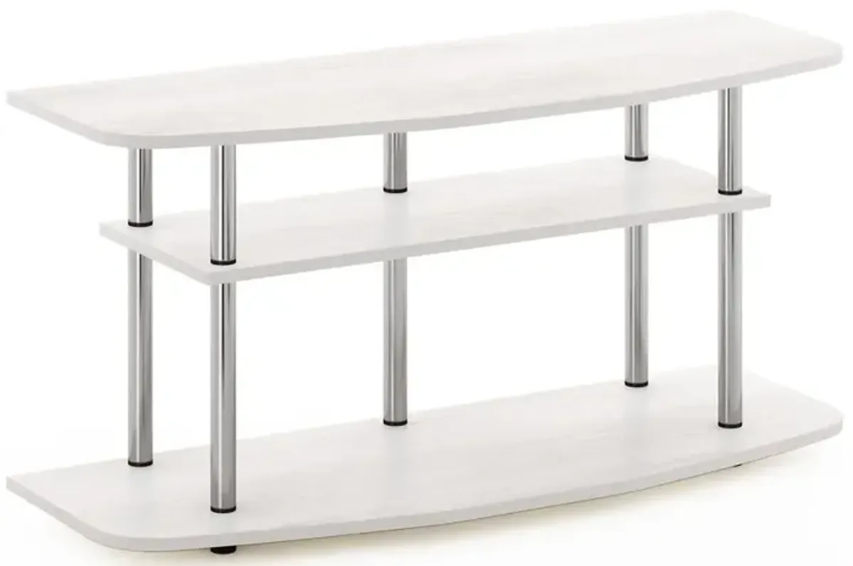 Furinno Frans Turn-N-Tube 3-Tier TV Stand for TV up to 46, White Oak