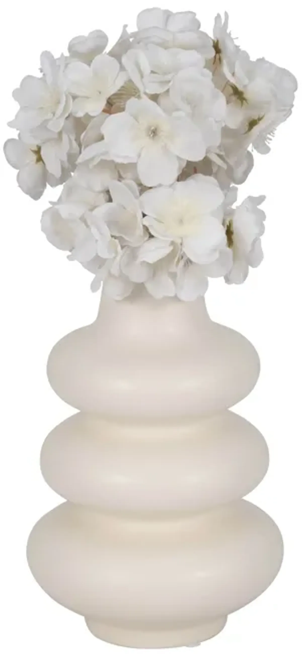 9" Ivory Stone Sphere Vase