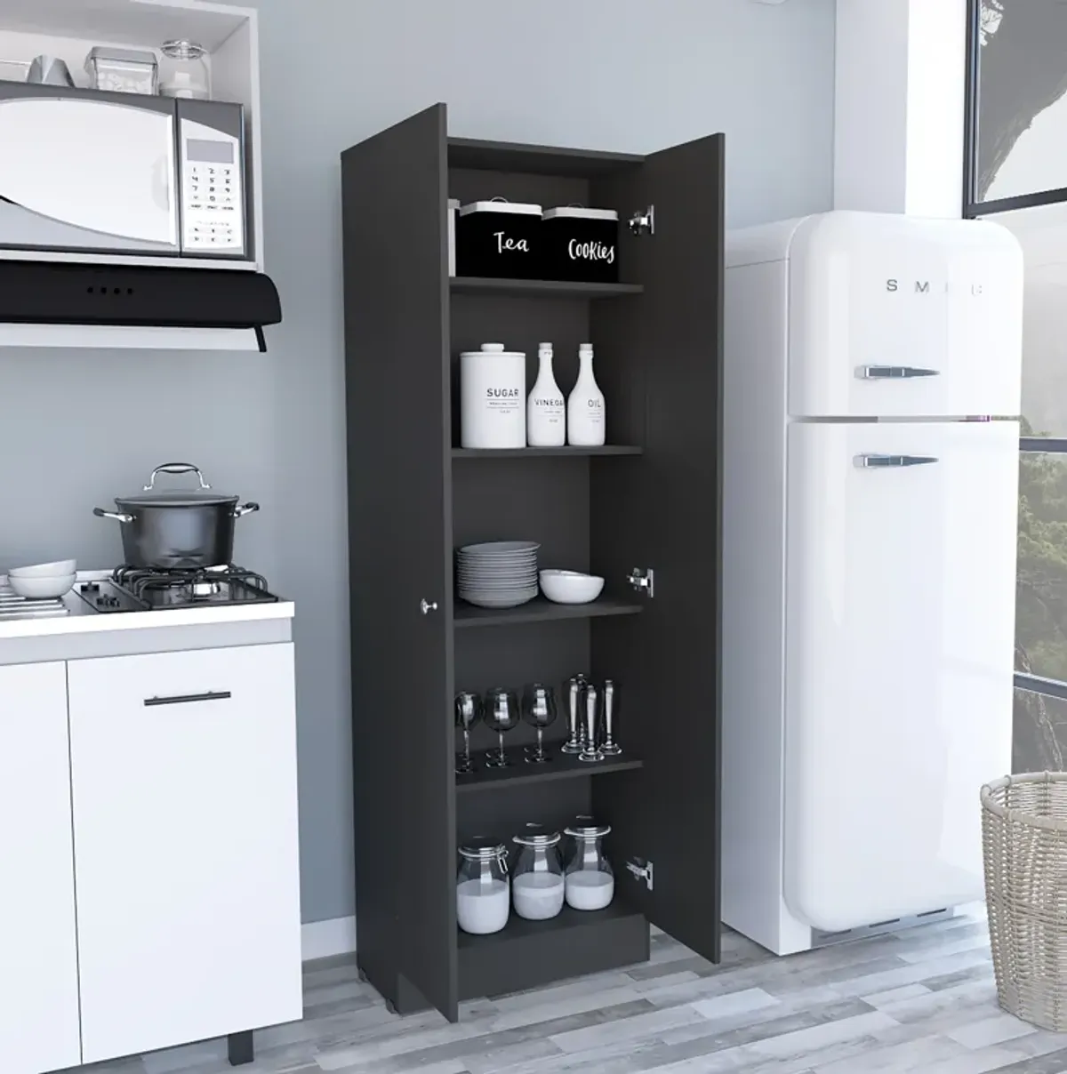 Storage Cabinet Pipestone, Kitchen, Black