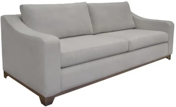 Umey Sofa, 2 Throw Pillows, Modern Beige Polyester, Solid Wood Frame - Benzara