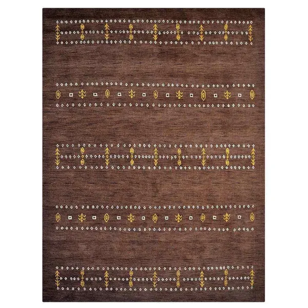 Rugsotic Carpets Hand Knotted Loom Wool 6'x9' Area Rug Contemporary Brown L00588