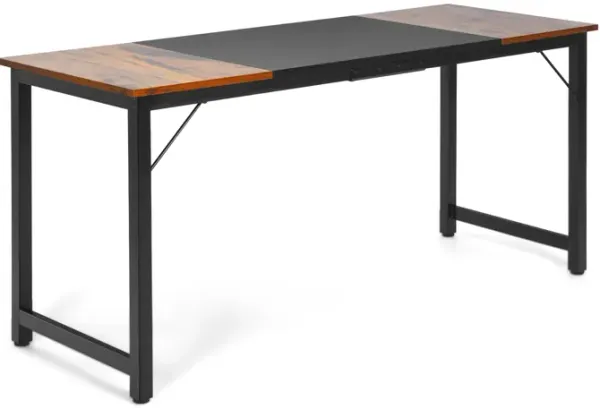 63 Inch Modern Splice Computer Desk with Heavy Duty Steel Frame